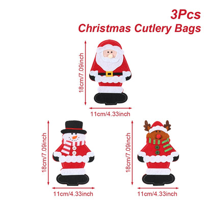 Christmas Cutlery Holders, Xmas Ornaments, Merry Christmas Decoration for Home 2025, Navidad Natal New Year Gift
