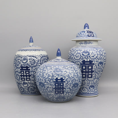 Ceramic Jar, Blue and White Ceramics, Home Decoration, Vase, Canister, Pot
