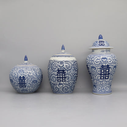 Ceramic Jar Blue And White Ceramics Home Decoration Vase Canister Pot 1