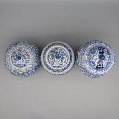 Ceramic Jar Blue And White Ceramics Home Decoration Vase Canister Pot 4