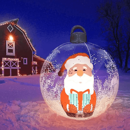 GlowOrb 60 cm Giant Inflatable Christmas Ball with LED Lights – Transparent Outdoor Ornament