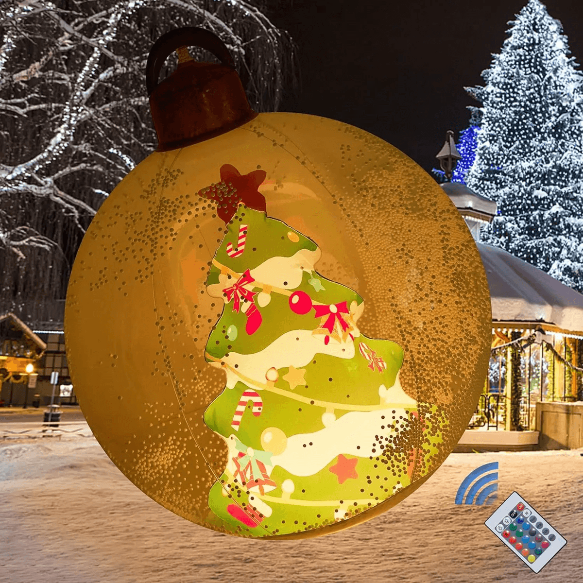 GlowOrb 60 Cm Giant Inflatable Christmas Ball With LED Lights  Transparent Outdoor Ornament 8