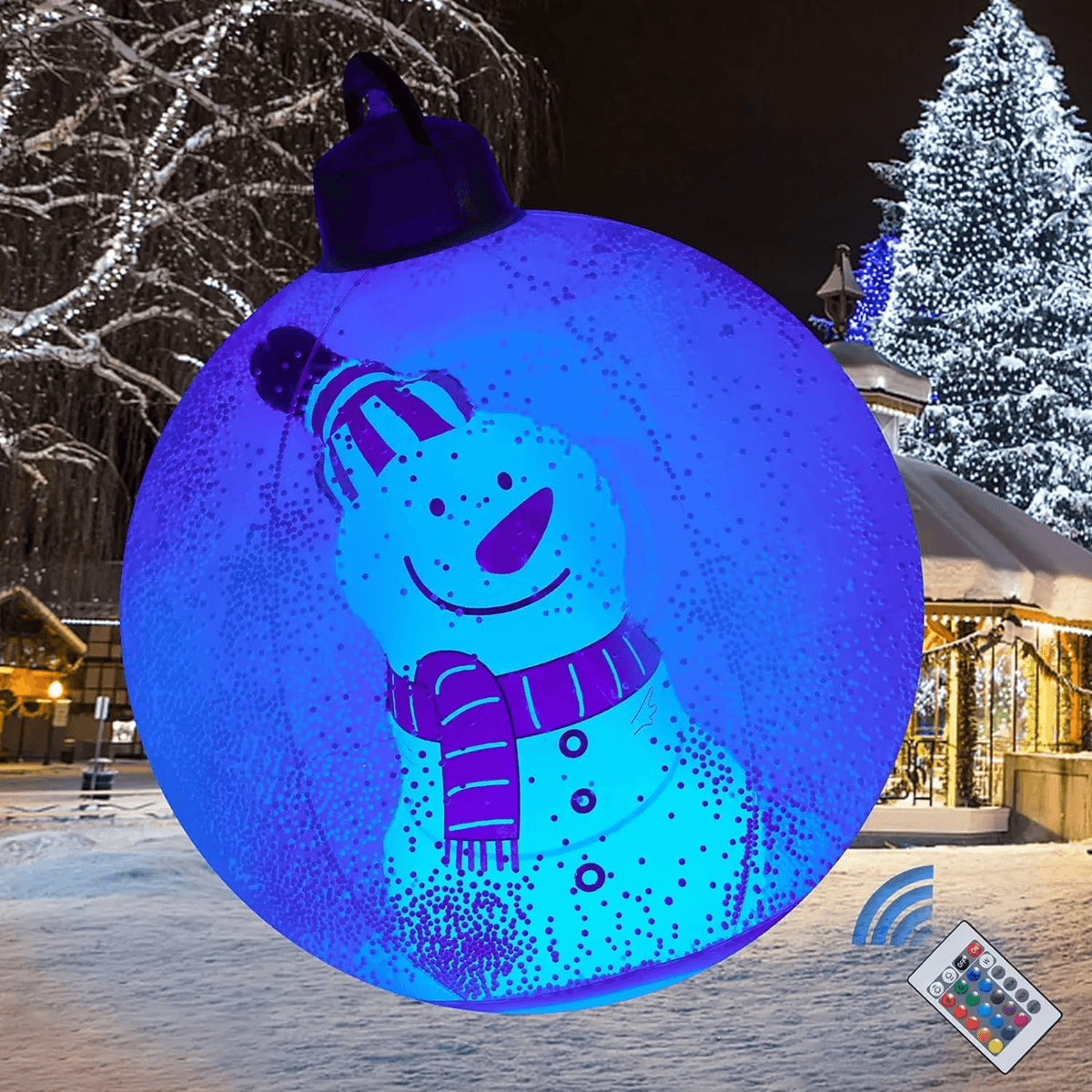 GlowOrb 60 Cm Giant Inflatable Christmas Ball With LED Lights  Transparent Outdoor Ornament 7