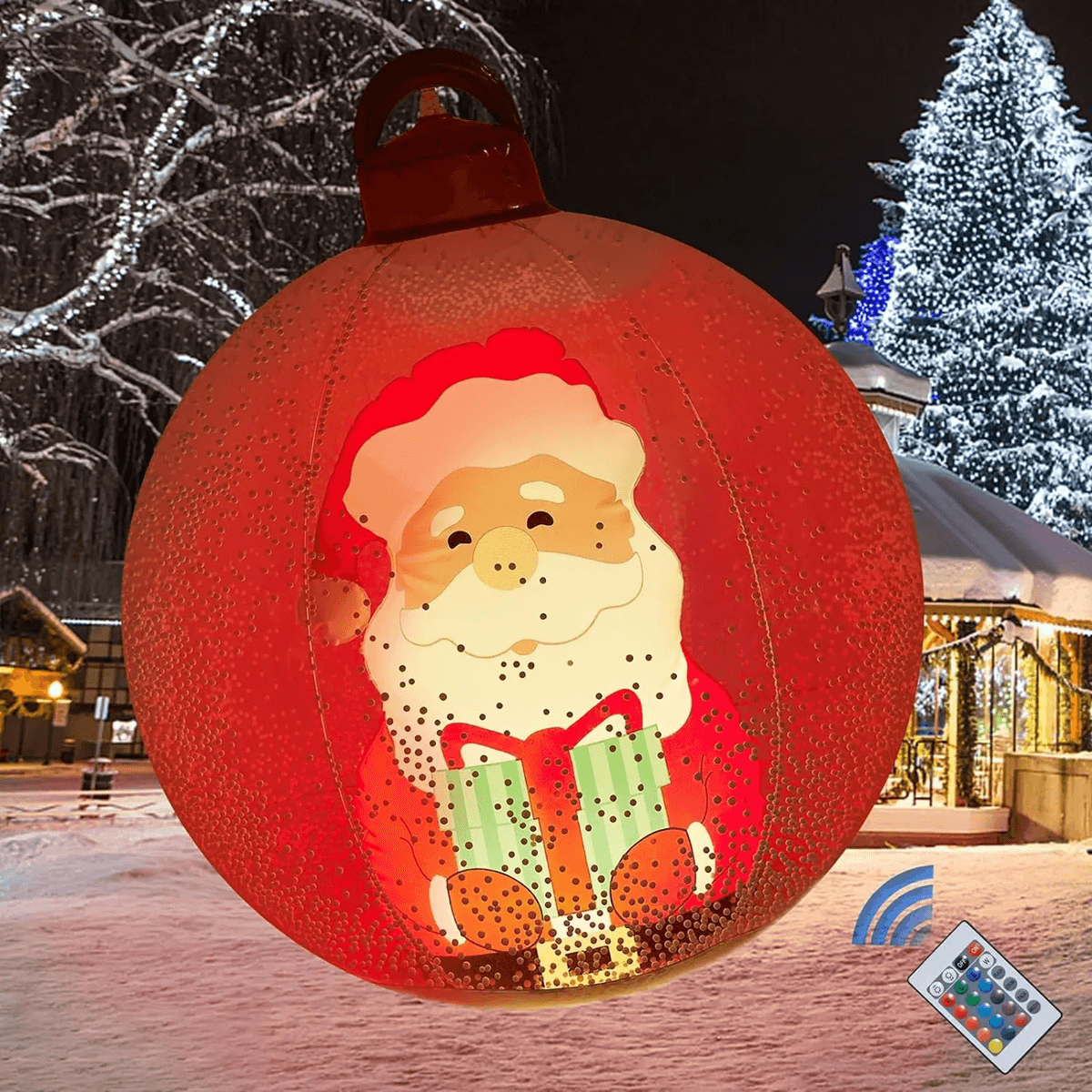 GlowOrb 60 Cm Giant Inflatable Christmas Ball With LED Lights  Transparent Outdoor Ornament 6
