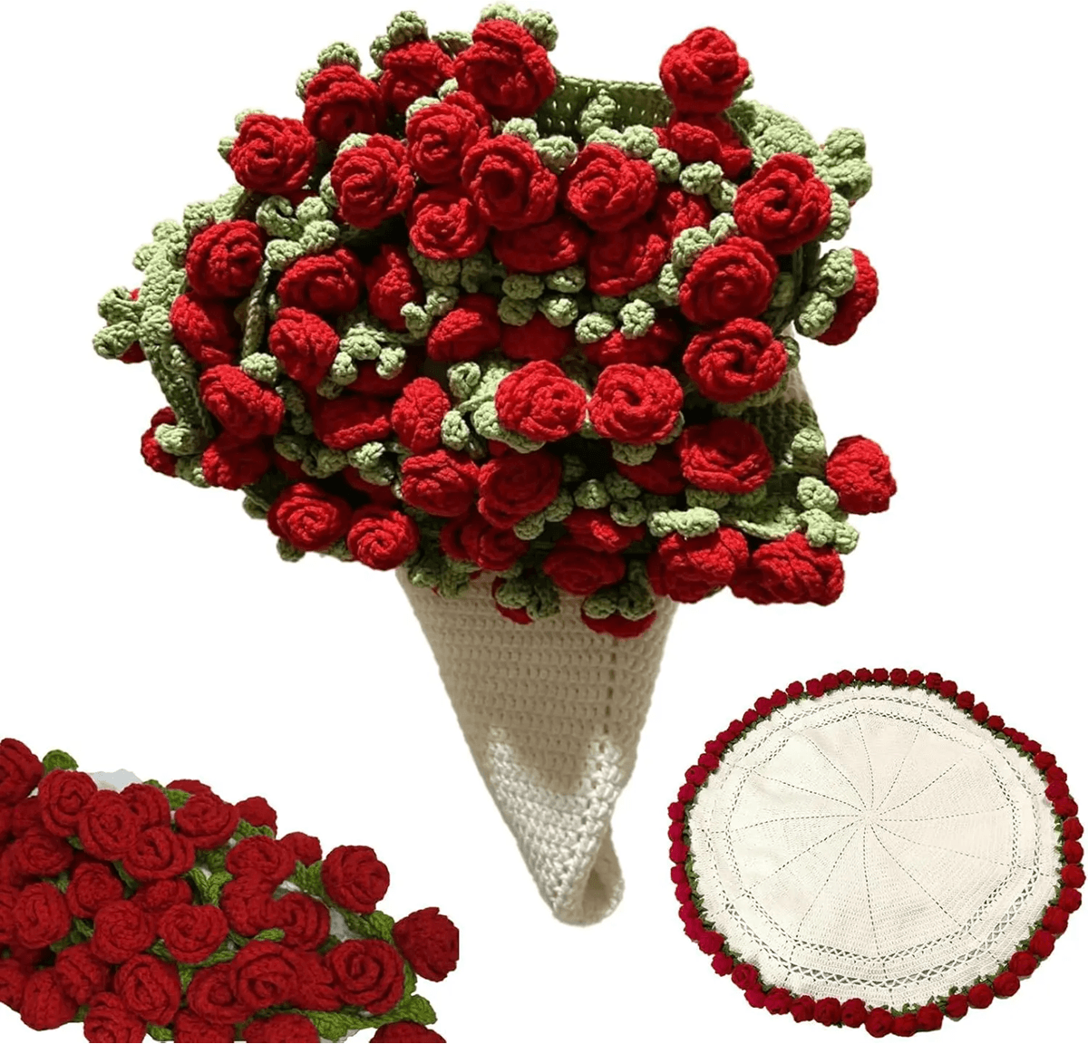 BloomNest Floral Bouquet Knitted Throw Blanket – Soft Lightweight Flower Pattern Home Decor