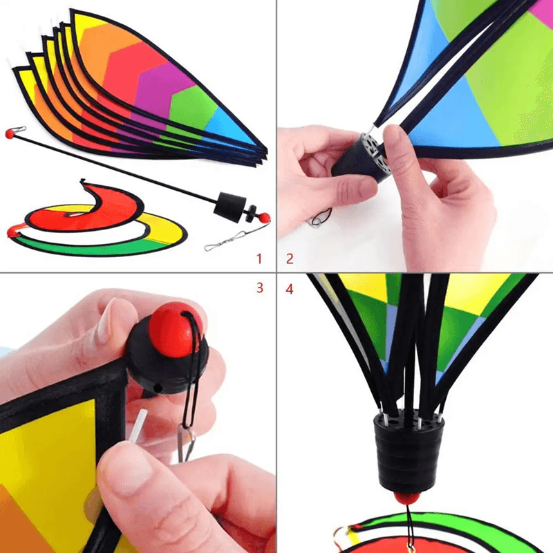 AeroTwist Hot Air Balloon Wind Spinner  Rainbow Hanging Garden Windmill Decor 3