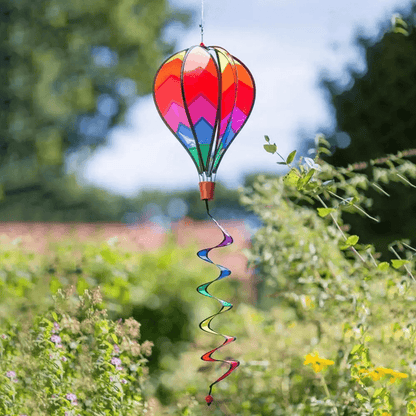 AeroTwist Hot Air Balloon Wind Spinner  Rainbow Hanging Garden Windmill Decor 2