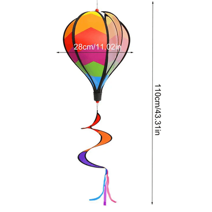 AeroTwist Hot Air Balloon Wind Spinner  Rainbow Hanging Garden Windmill Decor 4