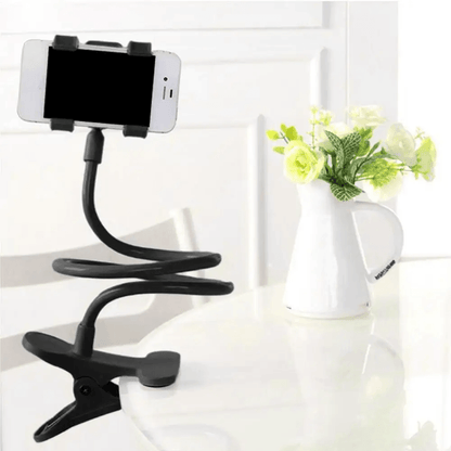 FlexiGrip 360 Adjustable Phone Holder – Universal Lazy Stand for Bed, Desk, or Table