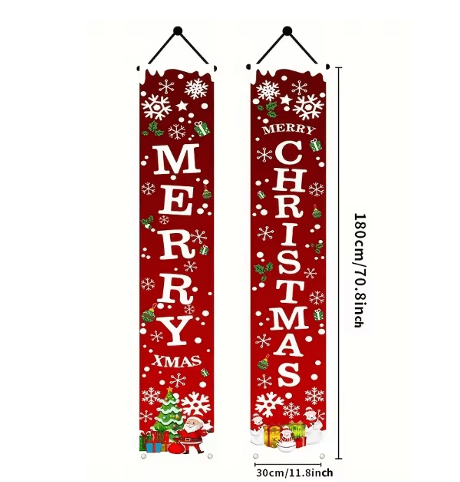 FestiveWelcome Christmas Door Banners Set For Home And Party Decoration 1