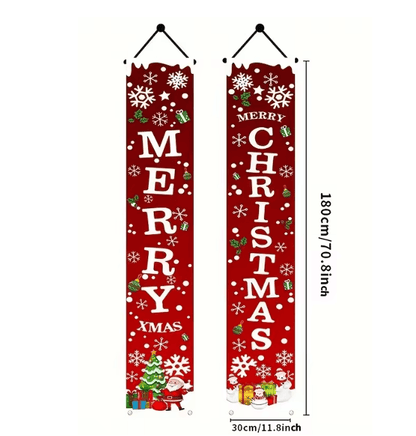 FestiveWelcome Christmas Door Banners Set For Home And Party Decoration 1