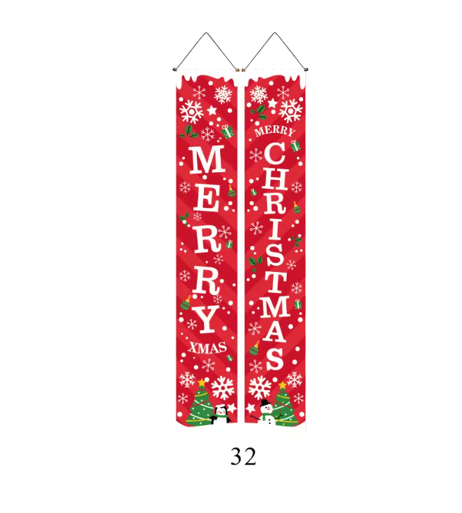 FestiveWelcome Christmas Door Banners Set For Home And Party Decoration 5