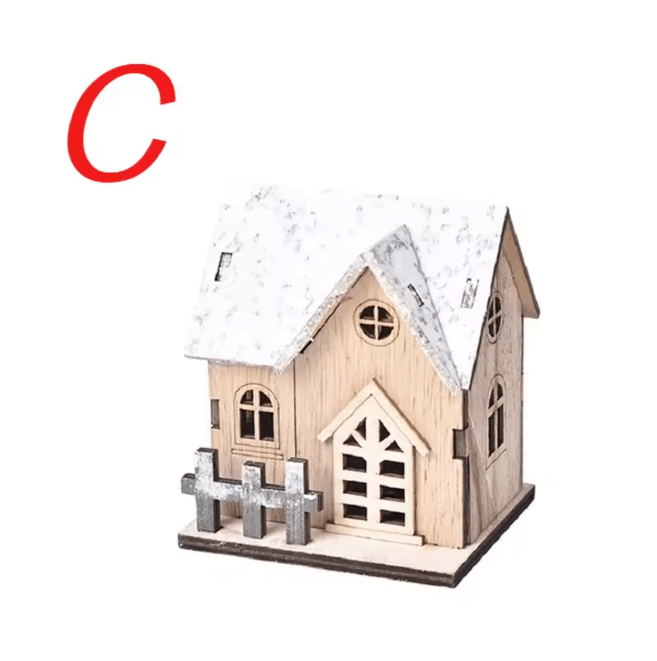 GlowCabin Wooden Christmas LED House Decoration