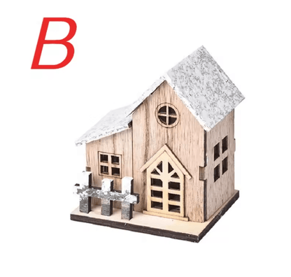 GlowCabin Wooden Christmas LED House Decoration 5