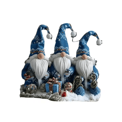 NordicGlow Acrylic Christmas Gnome Tabletop Decor Set Of 3 3