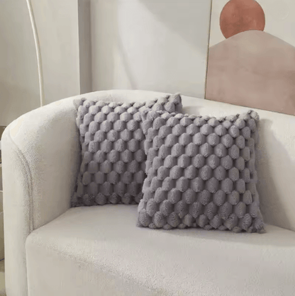 CozyWeave 3D Plush Throw Pillowcase With Pineapple Grid Pattern 4