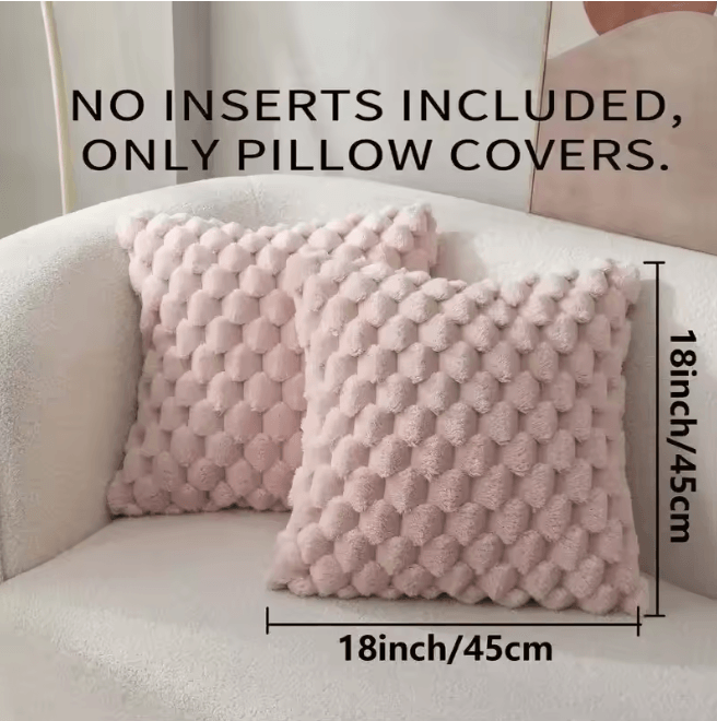 CozyWeave 3D Plush Throw Pillowcase With Pineapple Grid Pattern 5