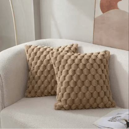 CozyWeave 3D Plush Throw Pillowcase With Pineapple Grid Pattern 6