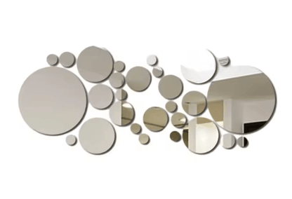 ReflectaSet 3D Acrylic Mirror Wall Stickers Round Decorative Set 4