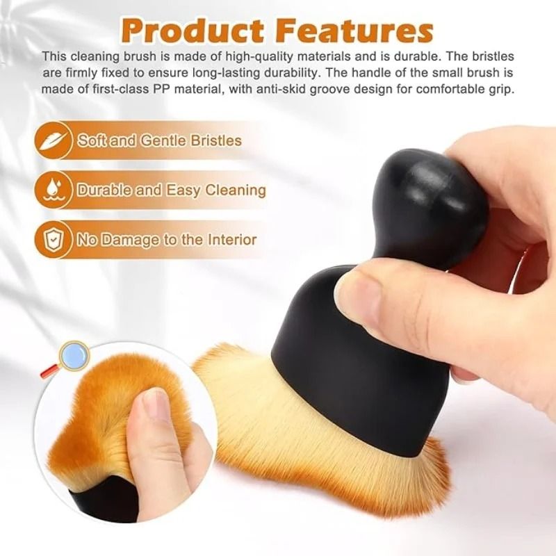 Car Interior Detail Brush Set For Air Vents Dashboard Cleaning 3