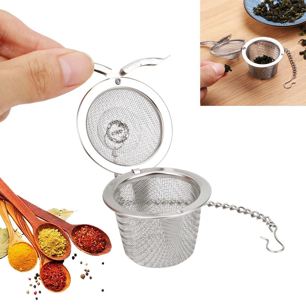 Stainless Steel Mesh Herbal Ball Reusable Tea Spice Strainer 1