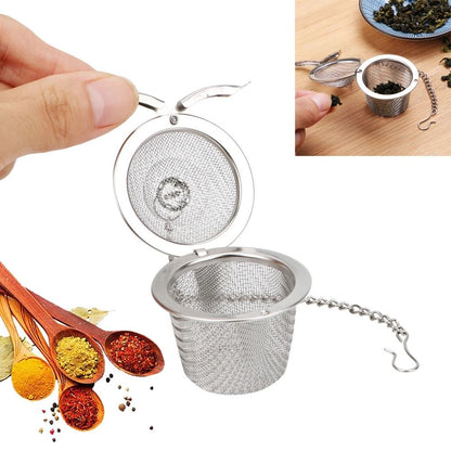 Stainless Steel Mesh Herbal Ball Reusable Tea Spice Strainer 1