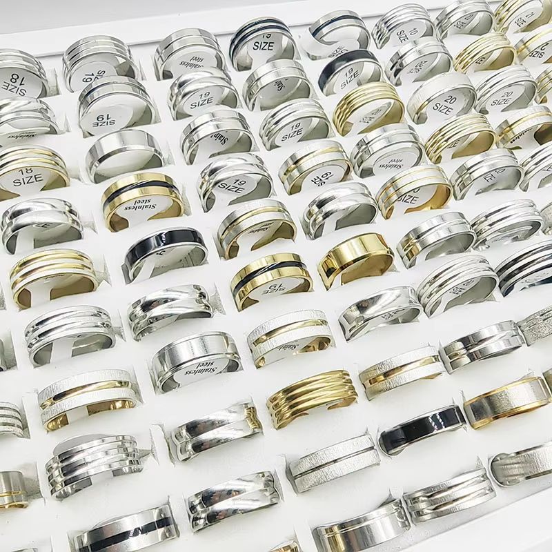 Mixed Style Stainless Steel Finger Rings Set 20 Pieces For Men And Women