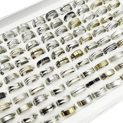 Mixed Style Stainless Steel Finger Rings Set 20 Pieces For Men And Women 1