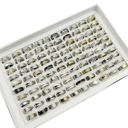 Mixed Style Stainless Steel Finger Rings Set 20 Pieces For Men And Women 3