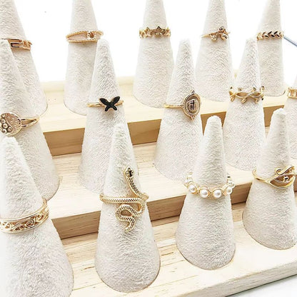 Mix Style Pearl Silver Color Rings Set 30 Pieces For Girls 5