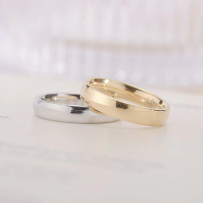 Gold Plated Simple Couple Wedding Engagement Ring 3