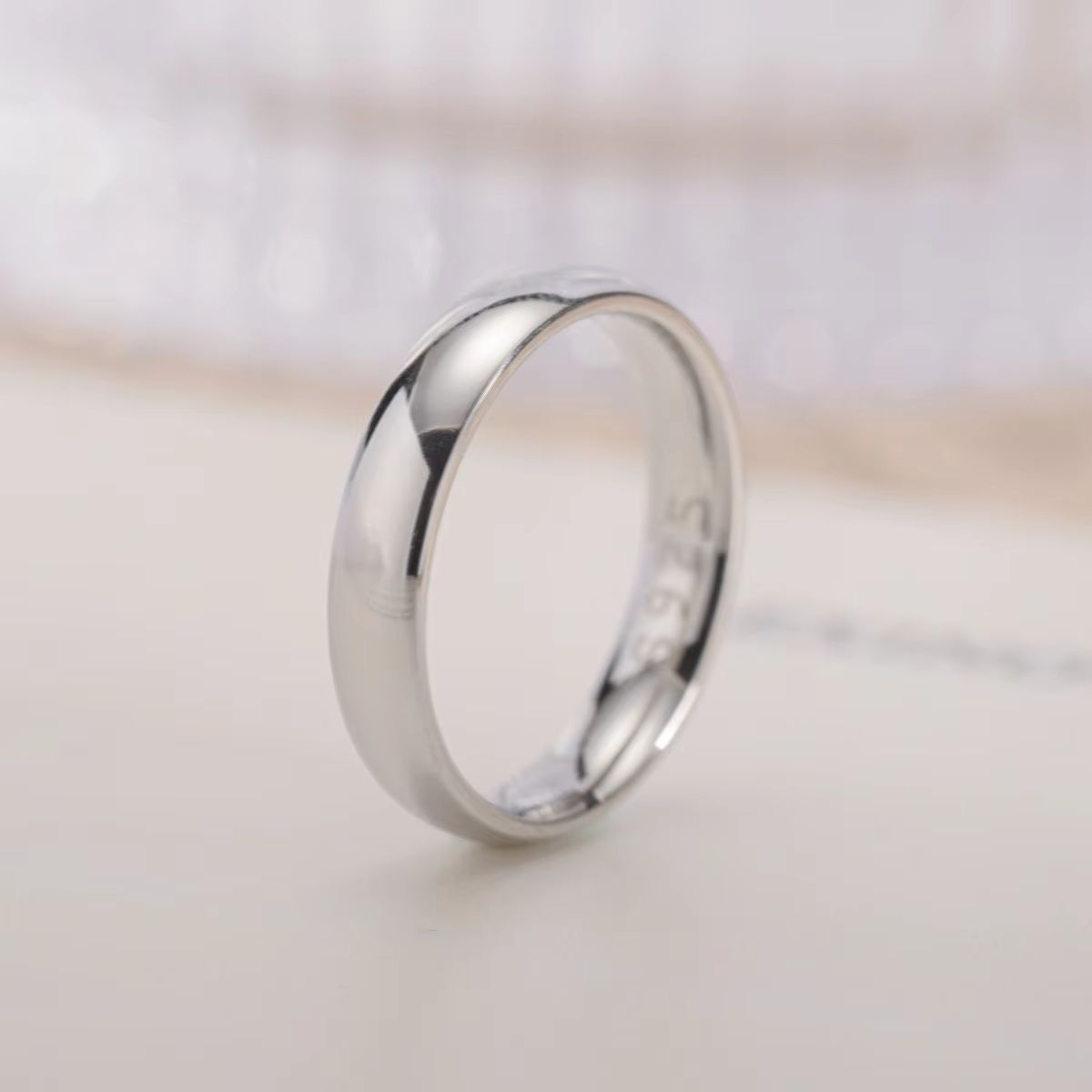 Gold Plated Simple Couple Wedding Engagement Ring 4