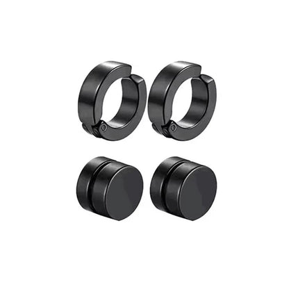 Mens Punk Cross Magnetic Earrings Set Stainless Steel Non Piercing 5 Pairs 6