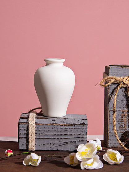 Flower Ornaments Ceramic Small White Vase Flower Bottle Crafts Room Decoration Fragrance Bottle Cer