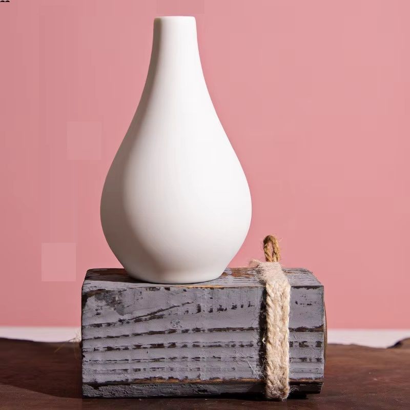 Flower Ornaments Ceramic Small White Vase Flower Bottle Crafts Room Decoration Fragrance Bottle Cer