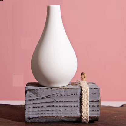 Flower Ornaments Ceramic Small White Vase Flower Bottle Crafts Room Decoration Fragrance Bottle Cer