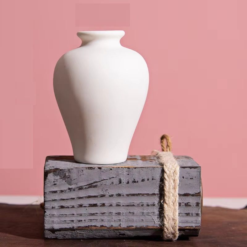 Flower Ornaments Ceramic Small White Vase Flower Bottle Crafts Room Decoration Fragrance Bottle Cer