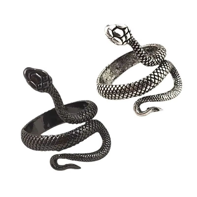 3pcs Snake Ring Set For Men And Women  Hip Hop Ring Gothic Rings In Retro Gun Black 1