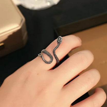 3pcs Snake Ring Set For Men And Women  Hip Hop Ring Gothic Rings In Retro Gun Black 3