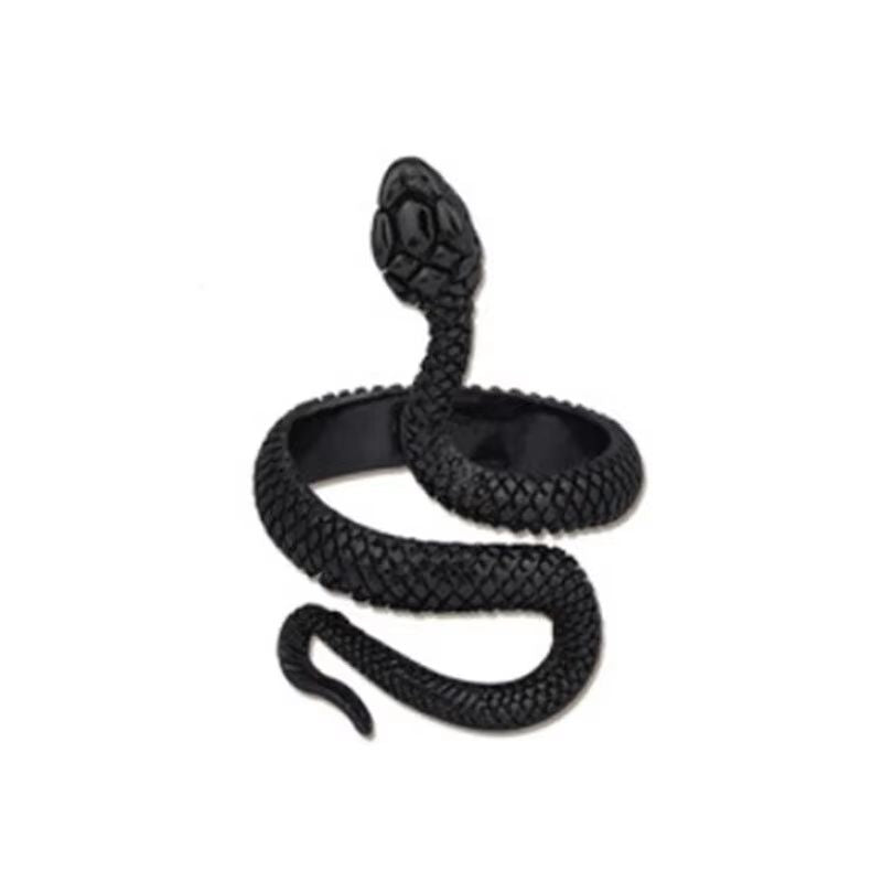 3pcs Snake Ring Set For Men And Women  Hip Hop Ring Gothic Rings In Retro Gun Black 7