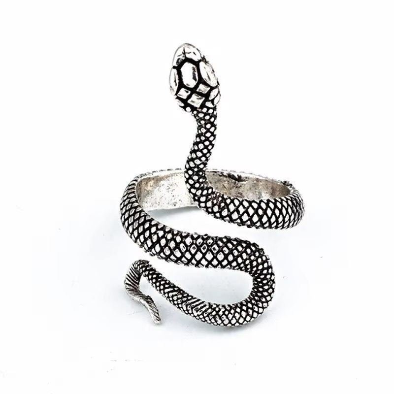 3pcs Snake Ring Set For Men And Women  Hip Hop Ring Gothic Rings In Retro Gun Black 8