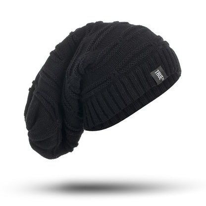 High Quality Long Size Knitted Cap, New Letter Label Winter Hat, Casual Solid Bonnet Beanies for Men and Women