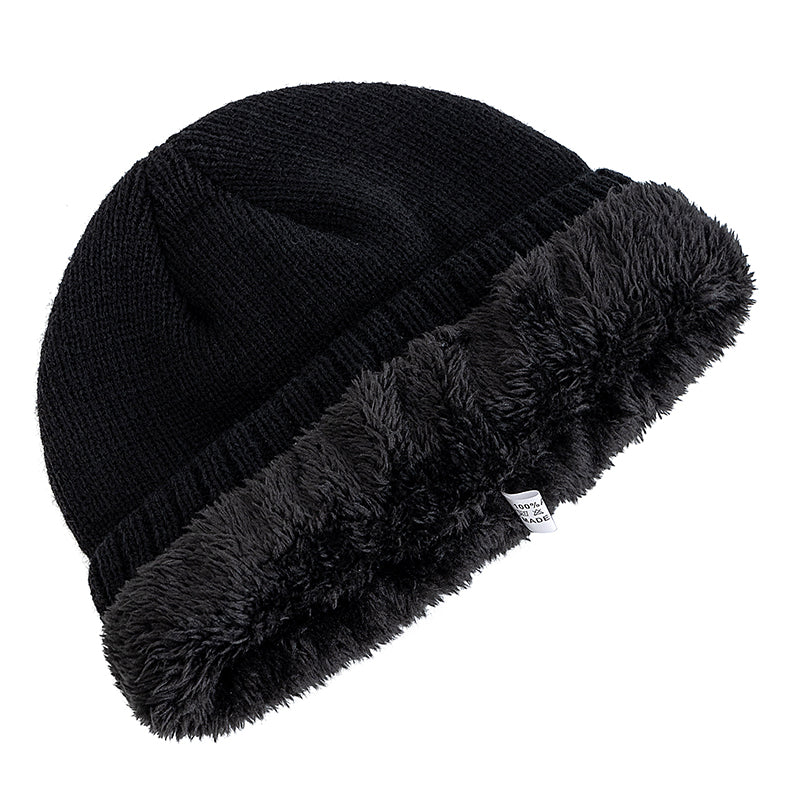 Winter Ski Knitted Beanie Hat, New Style Plush Fur Lined Warm Cap, Unisex Autumn Casual NY Printed Hat for Men Women