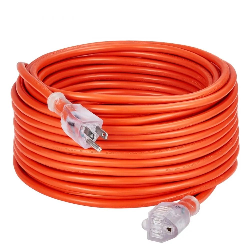Heavy Duty Extension Cord  Prongs Appliance Cord With Lighted End Flexible And ColdResistant For In 8