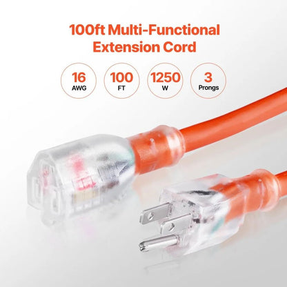 Heavy Duty Extension Cord  Prongs Appliance Cord With Lighted End Flexible And ColdResistant For In 6