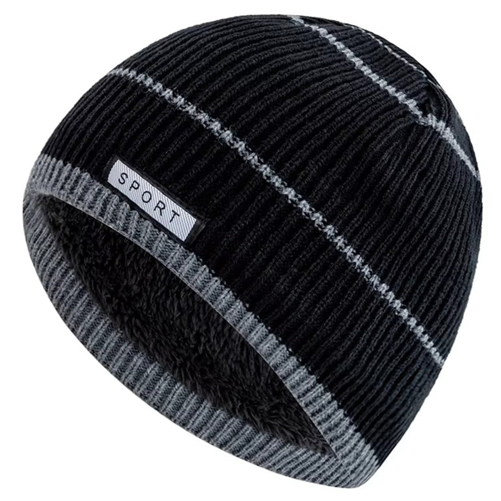 Winter Beanies for Men and Women, Unisex Warm Knitted Hat, Plush Fur Lined Streetwear Cap, Casual Designer Ski Hat