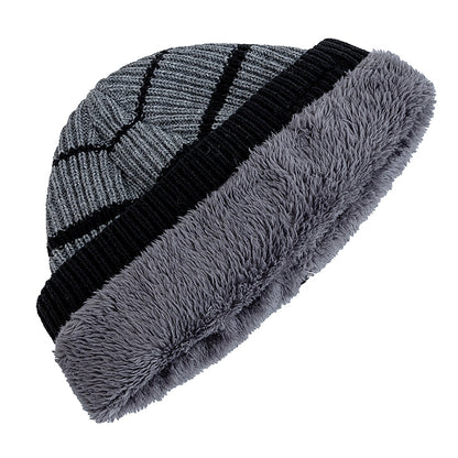 Winter Beanies for Men and Women, Unisex Warm Knitted Hat, Plush Fur Lined Streetwear Cap, Casual Designer Ski Hat