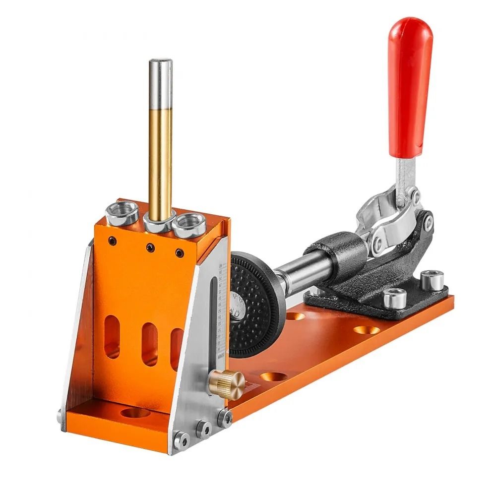 Adjustable Pocket Hole Jig System DIY Carpentry Kit With Step Drills Dual Scale Marks Drill Stop Ri 8