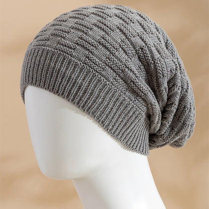Long Size Knitted Cap New Unisex Winter Hat Solid Bonnet Cap For Men And Women Casual Beanies 1