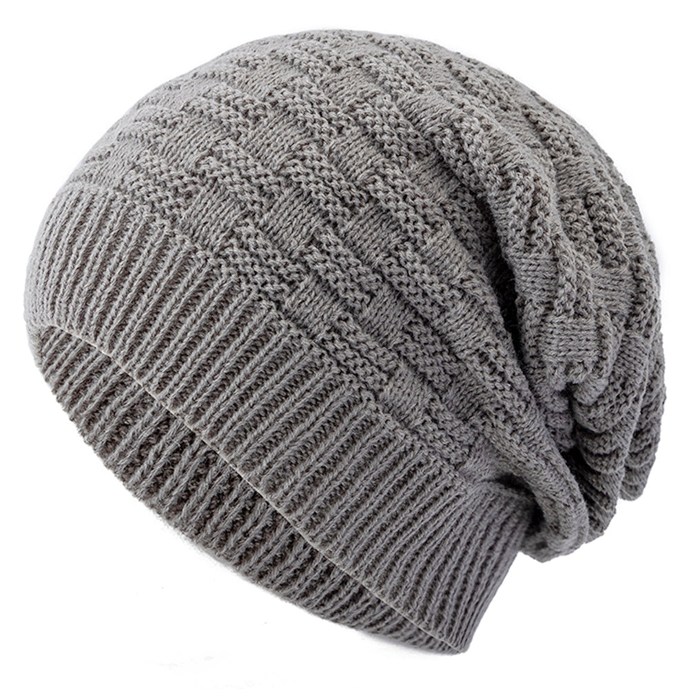 Long Size Knitted Cap New Unisex Winter Hat Solid Bonnet Cap For Men And Women Casual Beanies 7